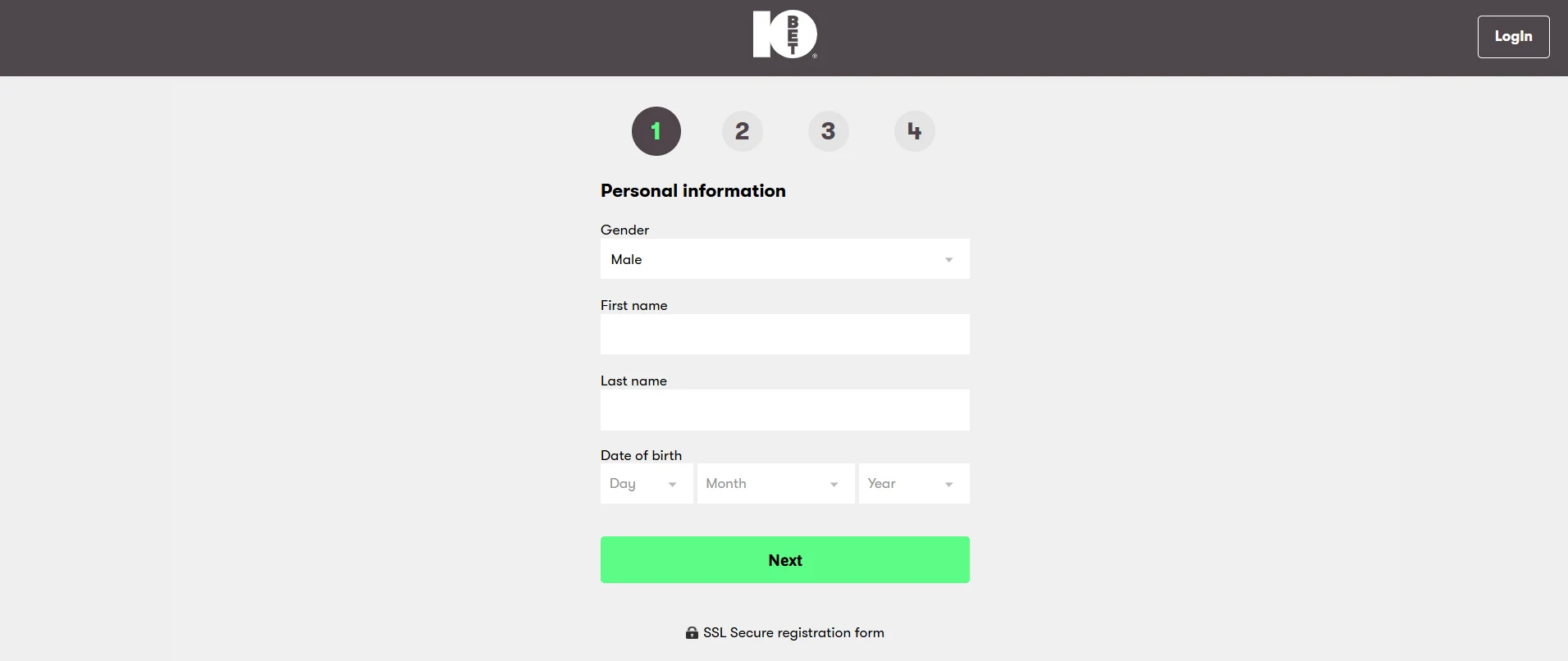 10bet registration form