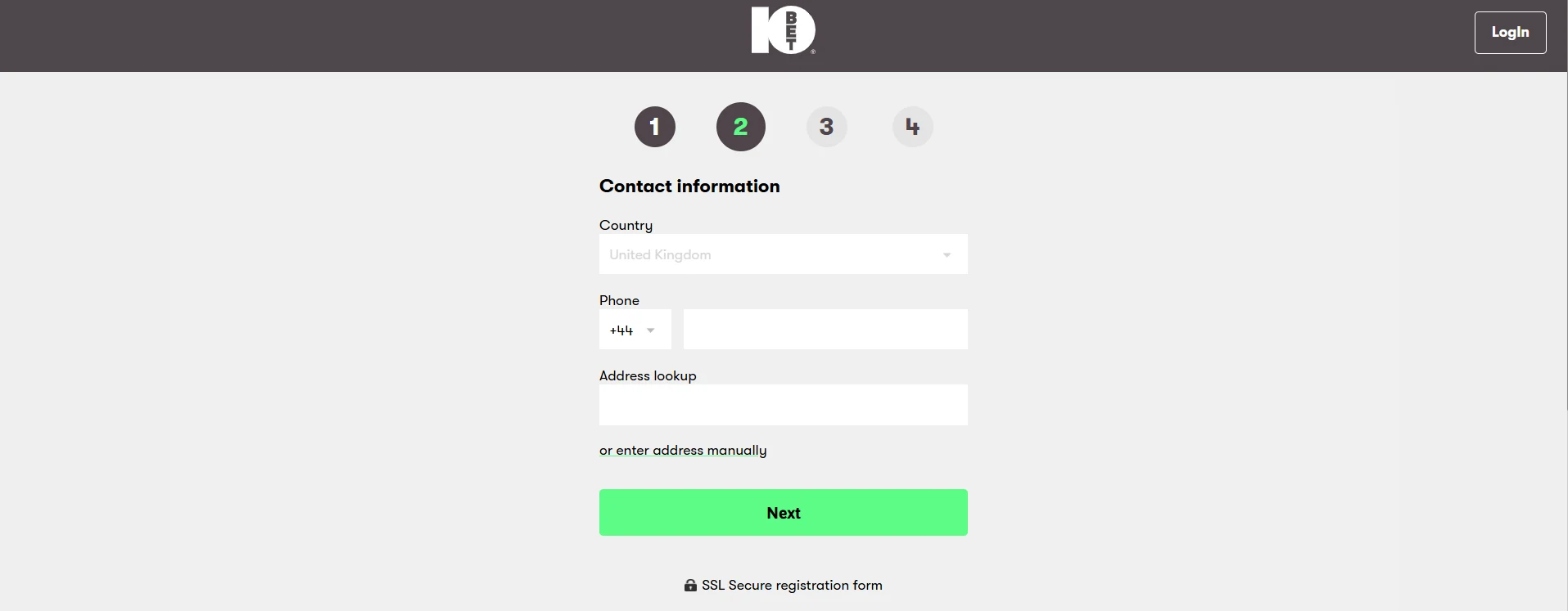 10bet registration steps
