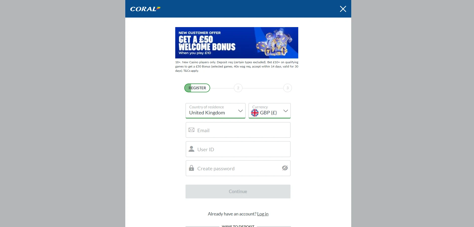 coral registration process