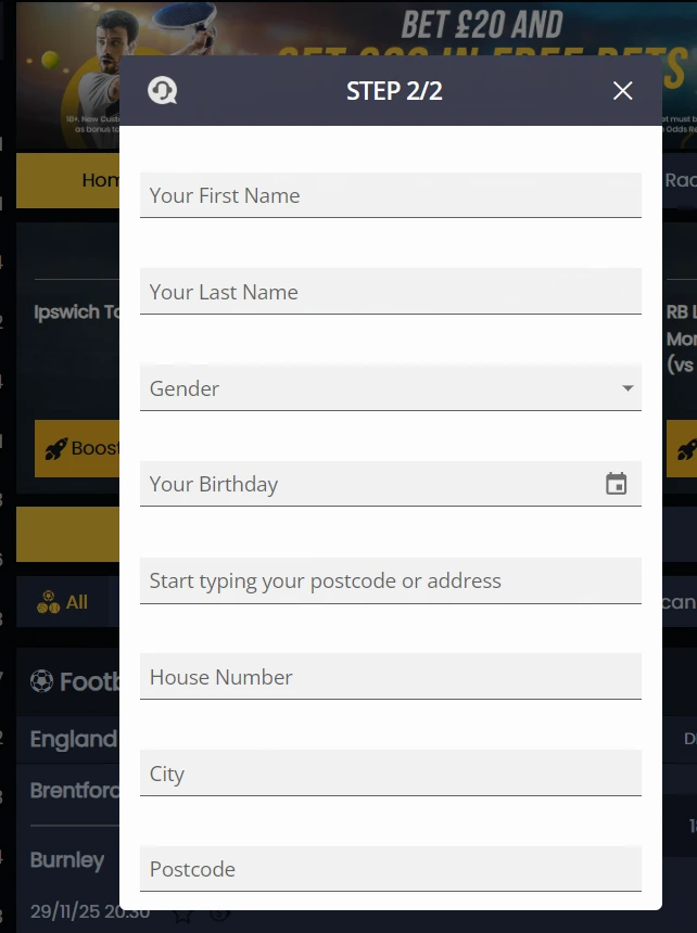 betmaze registration form